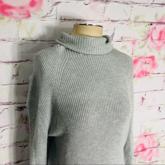 🔥5 for $25🔥 ABOUND NWOT Ribbed Mock Neck Midi Dress In Grey Light Heather - Picture 4 of 12